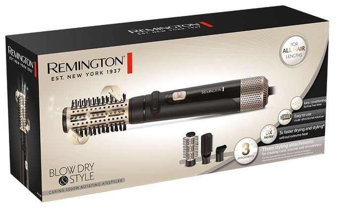 Warmluftbürste 1000 W  AS7580 Dry&Style (Schwarz, Gold) 