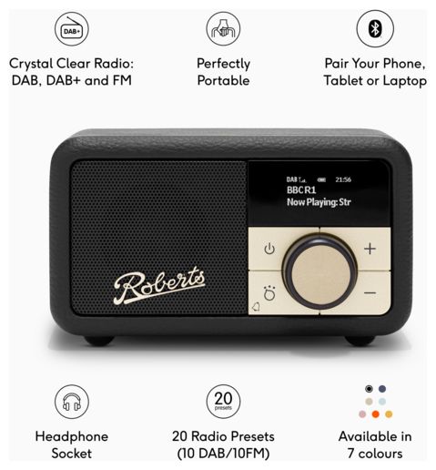 DAB, DAB+, FM Radio Tragbar  Revival Petite 2 (Schwarz) 