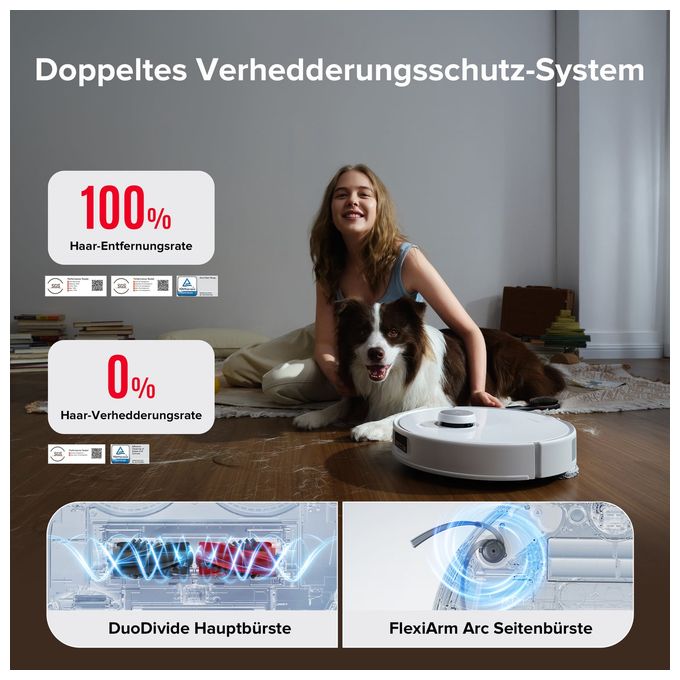 Saugroboter nass/trocken 190 min Akku  Qrevo Curv 5A1 (Schwarz, Weiß) 