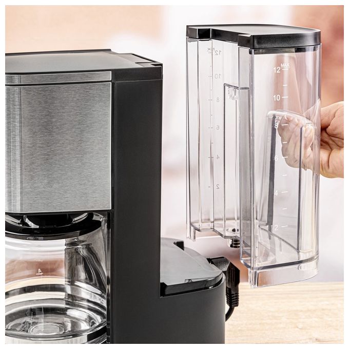 12 Tassen Filterkaffeemaschine 1,5 l  FKM1000 (Schwarz, Edelstahl) 