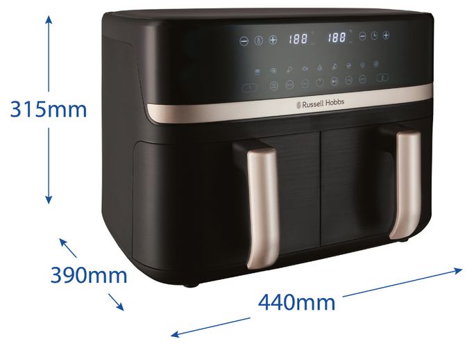 Doppel Heißluftfritteuse 9 l 2800 W  27680-56	SatisFry Dual Basket (Schwarz) 