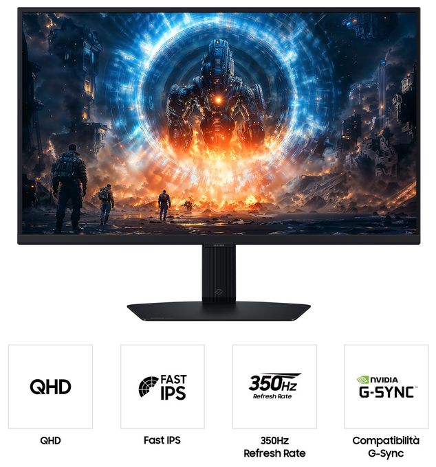 Quad HD Monitor 68,6 cm (27 Zoll) 16:9 1 ms 350 cd/m²  Odyssey LS27FG602EUXEN (Schwarz) 
