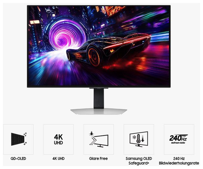4K Ultra HD Monitor 81,3 cm (32 Zoll) 16:9 0,03 ms 250 cd/m²  Odyssey LS32FG814SUXEN (Silber) 