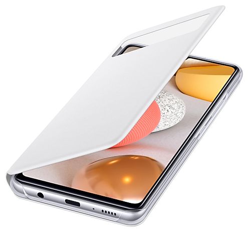 Geldbörsenhülle für Samsung Galaxy A42 5G  S View Wallet Cover (Weiß) 