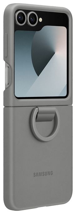 Cover für Samsung Galaxy Z Flip6  Silicone Case Ring (Grau) 