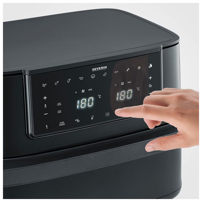 Doppel Heißluftfritteuse 9 l 2600 W  FR2490 (Schwarz) 