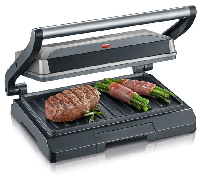 800 W mit 230 x 145 mm Fläche (Schwarz, Grau, Metallisch) KG2394 Kompakt-Multigrill 