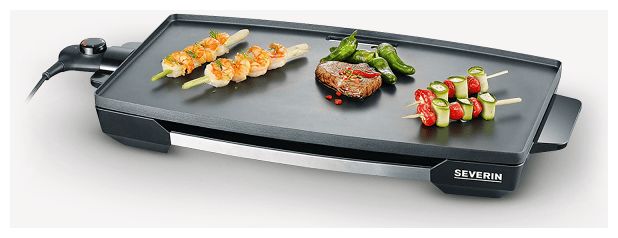 2200 W mit 595 x 345 mm Fläche  KG2397 Plancha-Grill (Schwarz) 