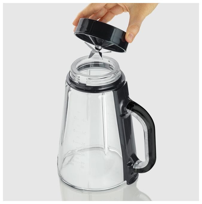 1,5 l Standmixer 2 Geschwindigkeiten 600 W (Schwarz, Transparent) SM3722 
