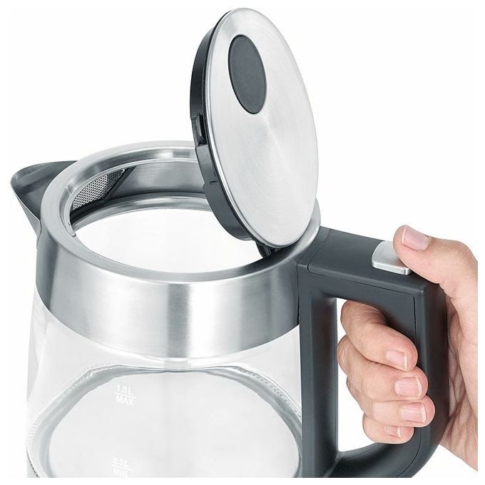 1,0 l Wasserkocher 2200 W (Schwarz, Edelstahl, Transparent) WK3468 