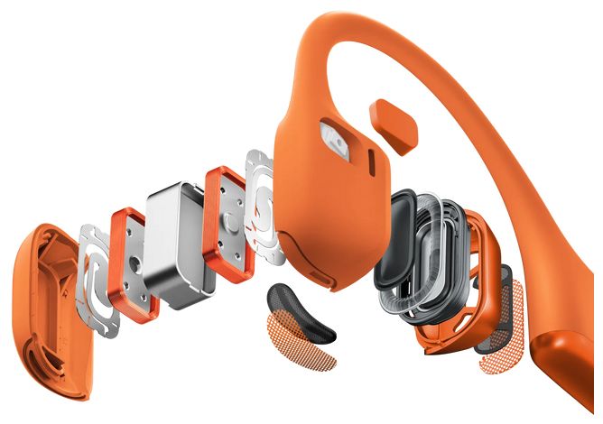 Knochenschall Bluetooth Kopfhörer kabellos 12 h Laufzeit IP55  OpenRun Pro 2 (Orange) 