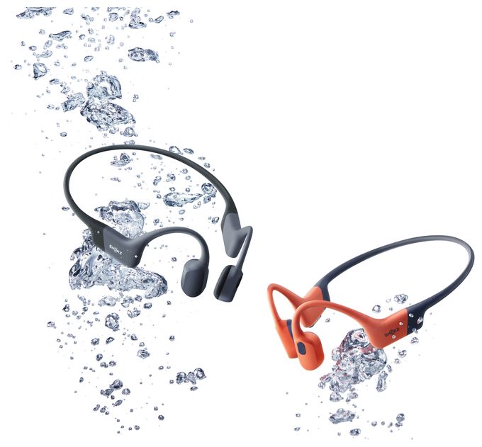 Knochenschall Bluetooth Kopfhörer kabellos 9 h Laufzeit IP68  OpenSwim Pro (Grau) 