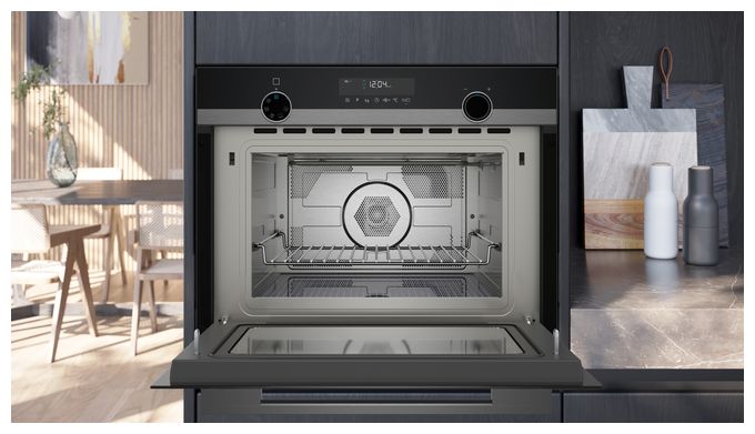 Einbau-Mikrowelle 900 W Größe: maxi 5 Stufen Grill (Schwarz) iQ500 CM485AGB1 