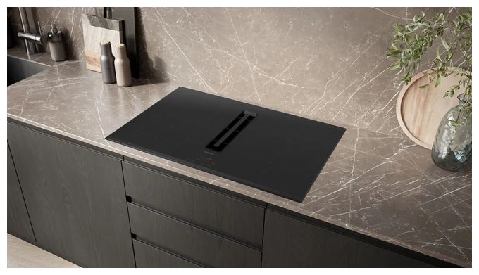 80 cm Induktionskochfeld 4 Kochzonen mit integriertem Dunstabzug iQ300 ED851BGA7 (ED851BS16E + HZ9VDSB2) autarkes 