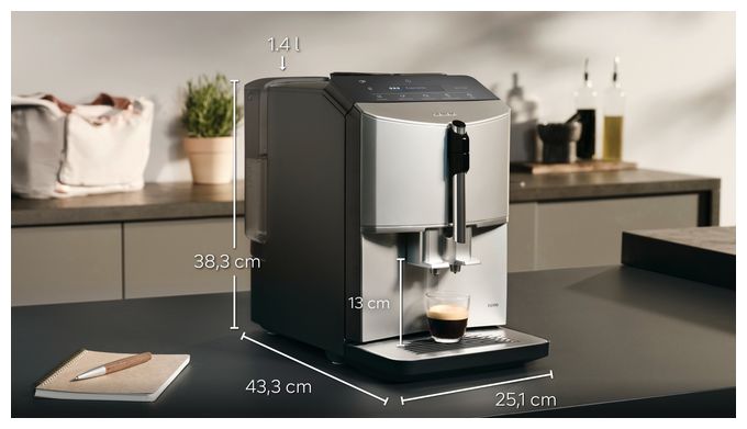 Kaffeevollautomat 15 bar 1,4 l 250 g (Schwarz, Metallisch, Silber) EQ300 TF303E07 