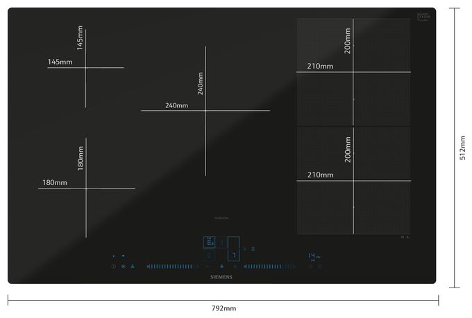 80 cm Induktionskochfeld 5 Kochzonen iQ700 EX800NVV6E autarkes 