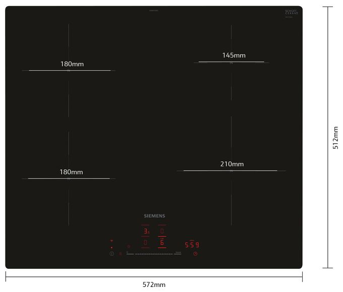 60 cm Induktions Kochfeld/Herdplatte 4 Zone(n) iQ100 EH601HEB1E autarkes 
