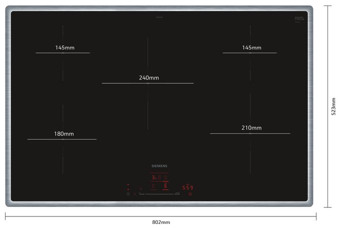 80 cm Induktions Kochfeld/Herdplatte 5 Zone(n) iQ100 EH845HVB1E autarkes 