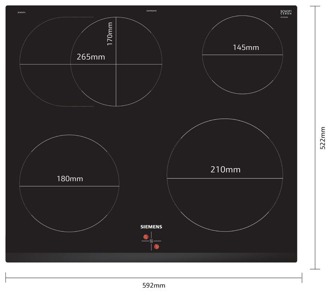 60 cm Glaskeramik Kochfeld/Herdplatte 4 Zone(n) iQ300 EA631GNA1E herdgebundenes 