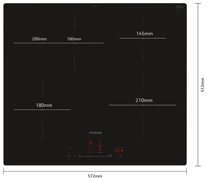60 cm Induktions Kochfeld/Herdplatte 4 Zone(n) iQ300 EH601HFB1E autarkes 