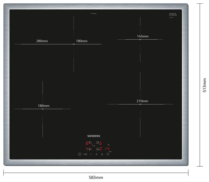 60 cm Induktions Kochfeld/Herdplatte 4 Zone(n) iQ300 EH645BFB6E autarkes 