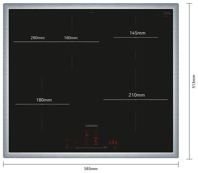 60 cm Induktions Kochfeld/Herdplatte 4 Zone(n) iQ300 EH645HFB1E autarkes 
