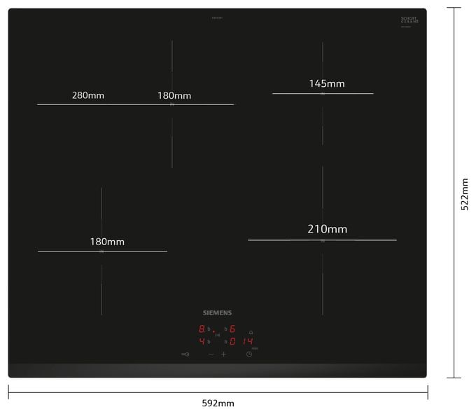 60 cm Induktions Kochfeld/Herdplatte 4 Zone(n) iQ300 EI631CFB1E herdgebundenes 