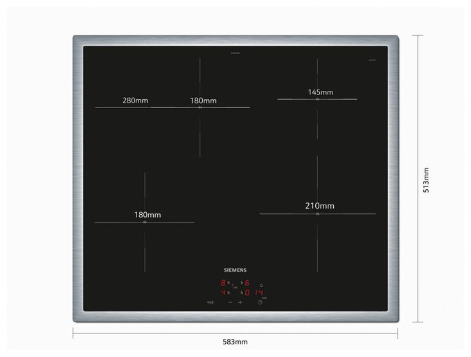 60 cm Induktions Kochfeld/Herdplatte 4 Zone(n) iQ300 EI645CFB6E herdgebundenes 