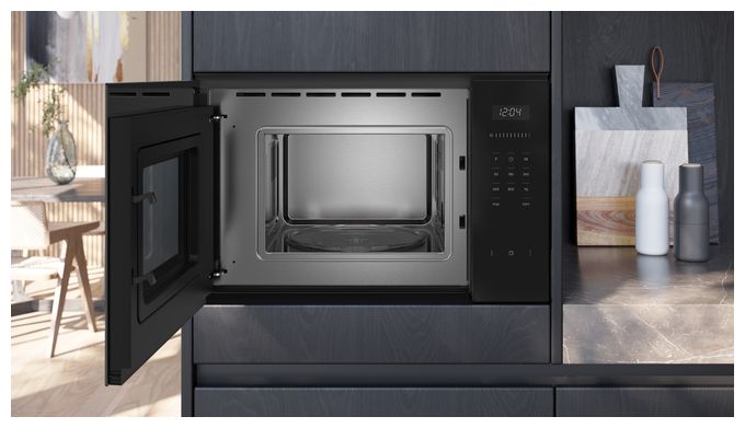 Einbau-Mikrowelle 800 W Größe: klein 5 Stufen (Schwarz) iQ500 BF525LMB1 