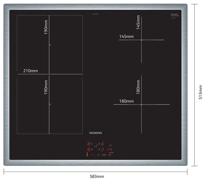 60 cm Induktions Kochfeld/Herdplatte 4 Zone(n) iQ500 EM645CSB6E herdgebundenes 