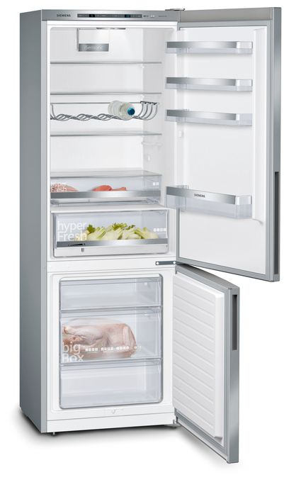 302 l / 117 l Kühl-Gefrierkombi freistehend 163 kWh Jahr  iQ500 KG49EAICA (Edelstahl) 