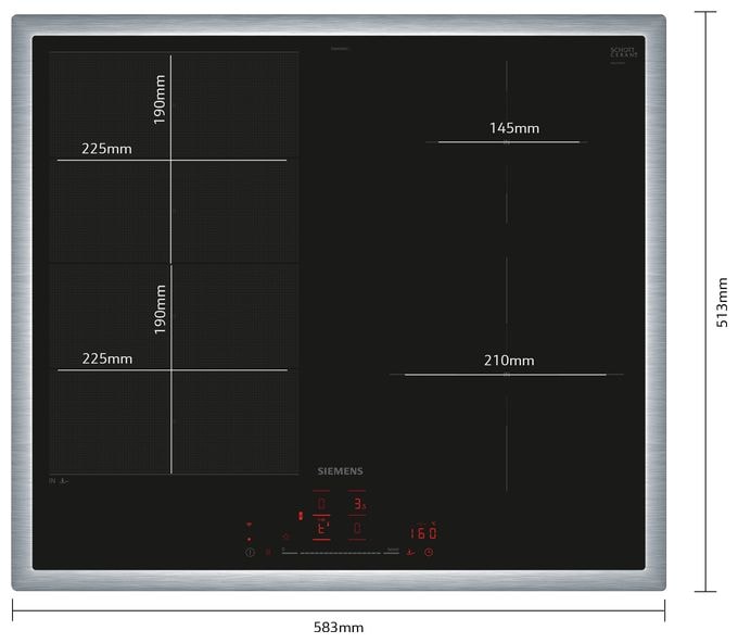60 cm Induktions Kochfeld/Herdplatte 4 Zone(n) iQ700 EX645HEC1E autarkes 