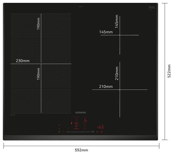 60 cm Induktions Kochfeld/Herdplatte 4 Zone(n) iQ700 EX651HEC1E autarkes 