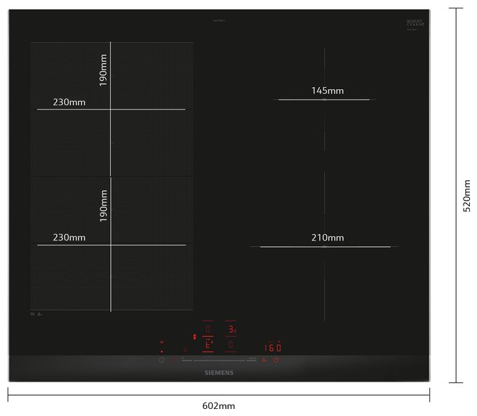 60 cm Induktions Kochfeld/Herdplatte 4 Zone(n) iQ700 EX675HEC1E autarkes 