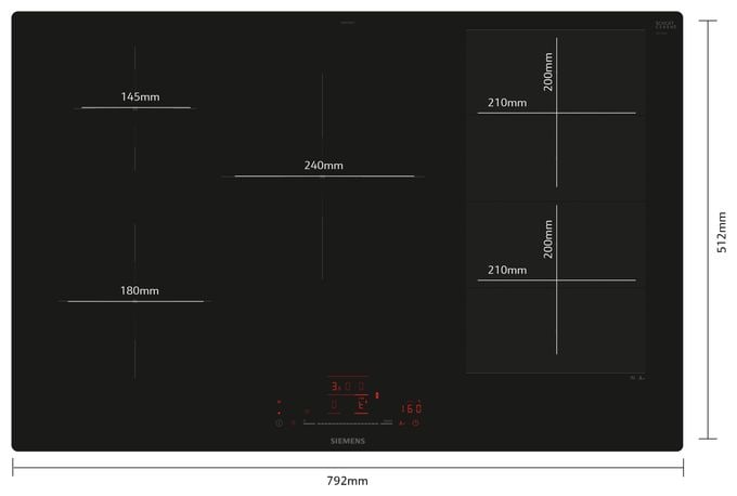 80 cm Induktions Kochfeld/Herdplatte 4 Zone(n) iQ700 EX801HVC1E autarkes 