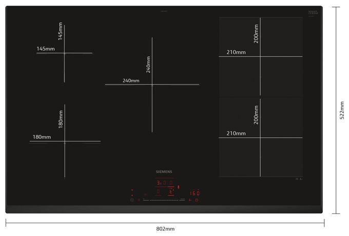 80 cm Induktions Kochfeld/Herdplatte 5 Zone(n) iQ700 EX851HVC1E autarkes 