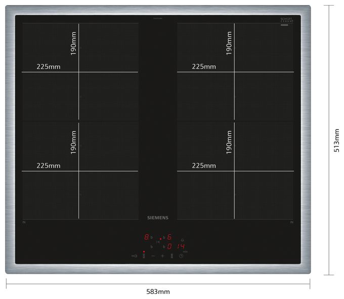 60 cm Induktions Kochfeld/Herdplatte 4 Zone(n) iQ700 EY645CXB6E autarkes 