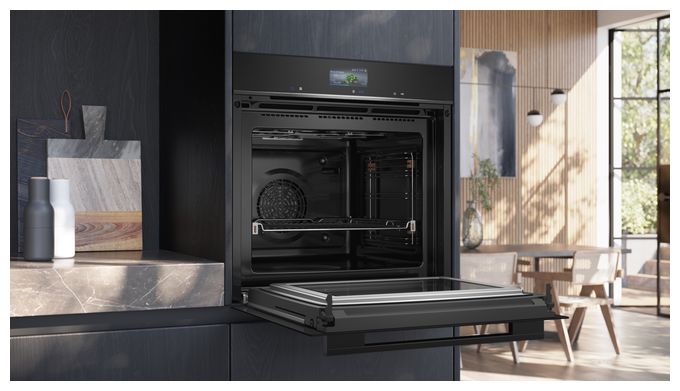 Einbaubackofen groß AutoClean Mikrowelle iQ700 HM776GKB1 