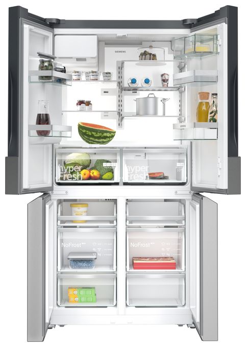 Side-by-Side Kühl-/ Gefrierkombination French Door 375 l / 199 l 327 kWh NoFrost 1830 mm x 905 mm  iQ700 KF96DPPEA (Edelstahl) 