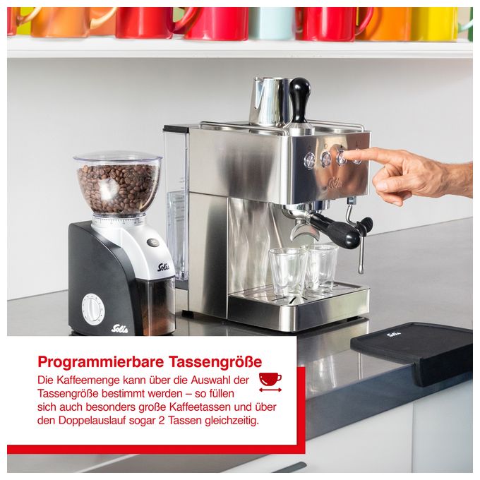 Siebträger Kaffeemaschine 15 bar 1450 W  1014 Barista Gran Gusto (Silber) 