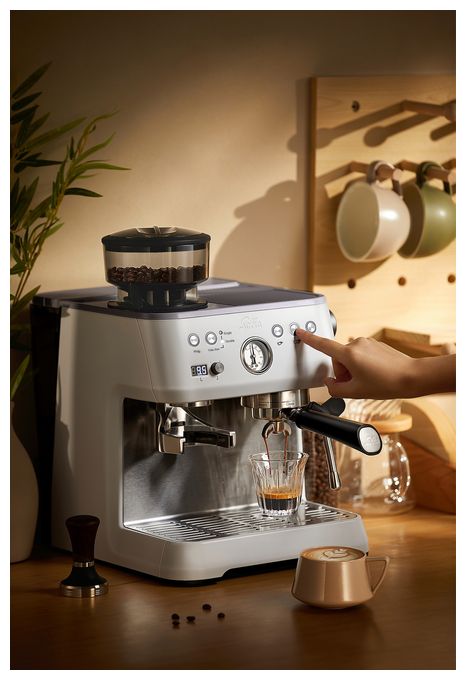 Siebträger Kaffeemaschine 1645 W  1019 Perfetta Grind & Infuse (Weiß) 