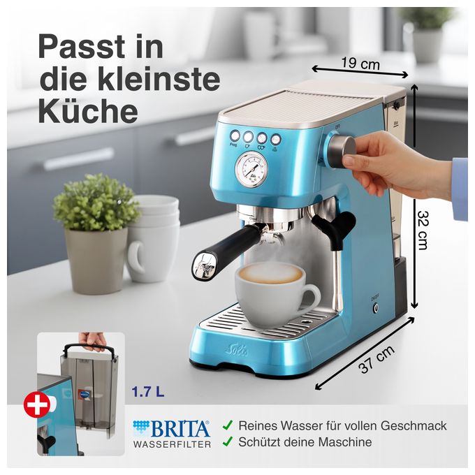 Siebträger Kaffeemaschine 15 bar 1700 W  1170 Barista Perfetta Plus (Blau) 