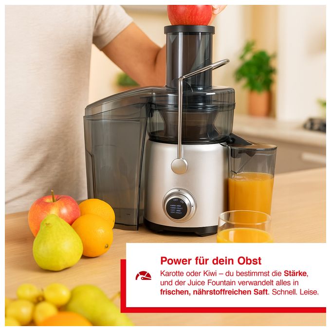 1200 W  8451 Juice Fountain Compact (Schwarz, Silber) 
