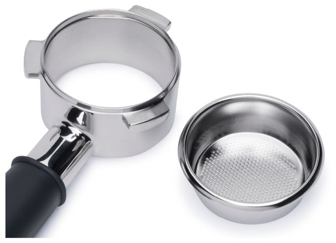 Filtergriff  90730 Bodenloser Siebträger (Schwarz, Silber) 