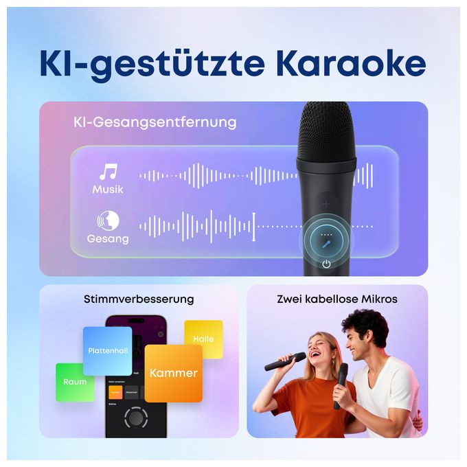 200 W Bluetooth Lautsprecher IPX4 Laufzeit bis 12 h  Rave 3S (Schwarz) 
