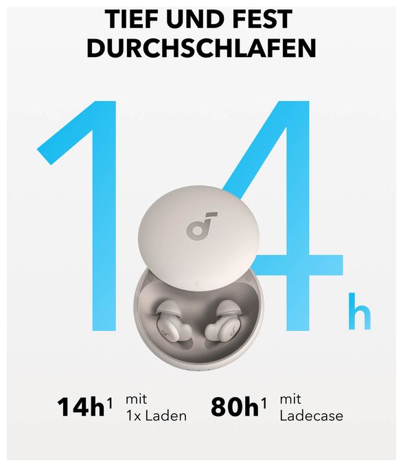 In-Ear Bluetooth Kopfhörer kabellos 10 h Laufzeit IPX4  Sleep A20 (Weiß) 