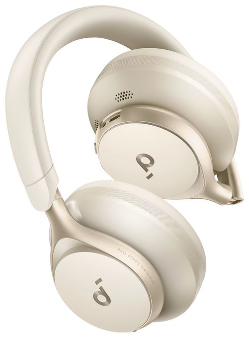 Ohraufliegender Bluetooth Kopfhörer kabelgebunden&kabellos  Space One (Cremefarben) 