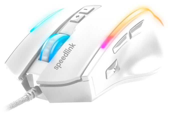 12800 DPI Gaming Maus Optisch  Decus NX RGB (Weiß) 
