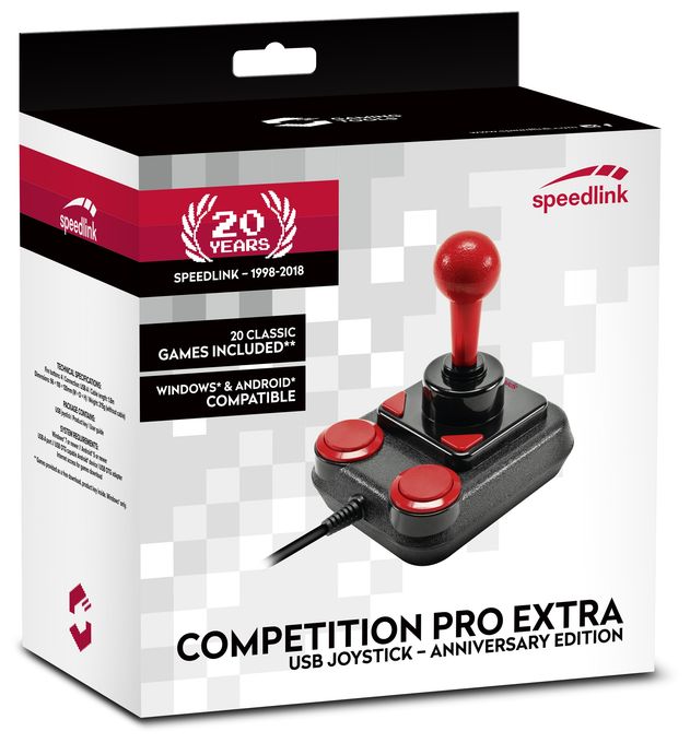 Analog Joystick für Android, PC  SL-650212-BKRD Competition Pro Extra (Schwarz, Rot) 