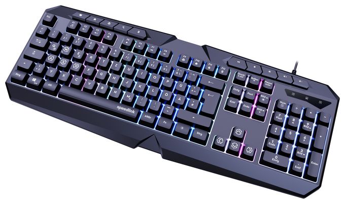 RGB-LED Gaming Tastatur USB  SL-670004 (Schwarz) 